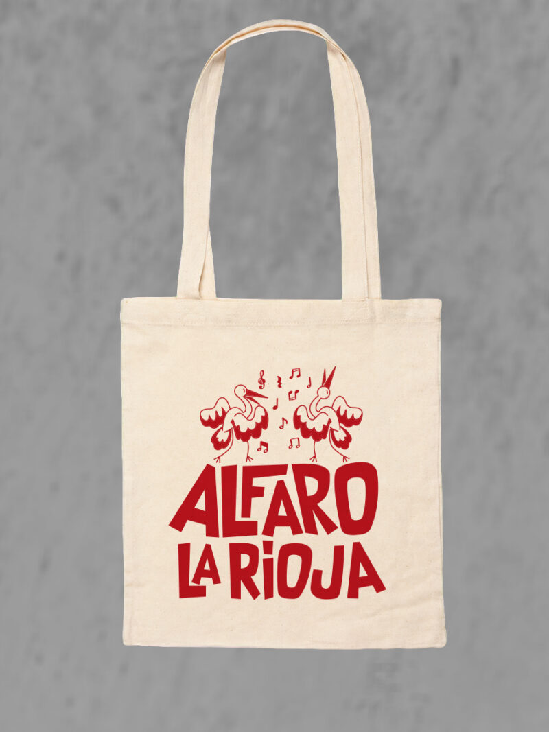 Bolsa algodon cigueñas bailonas rojas